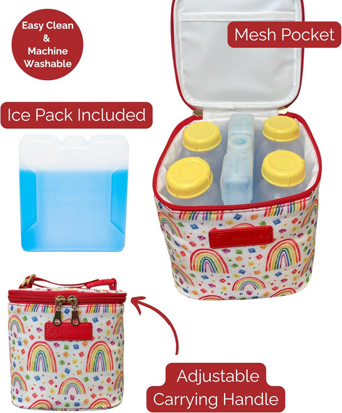 Pack Sarah Wells Cold Gold Breastmilk Cooler Bag with Safety Tested Ice - Insulated Milk Storage for Work, Travel