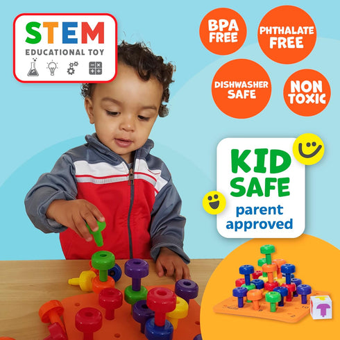 33 Set 2+ Skoolzy Montessori Sensory Pegboard Piece - Develop Sensory Play Occupational Therapy STEM Learning