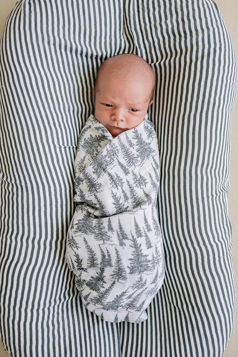 0-3 Mebie Baby Forest Muslin Swaddle, Modern and Neutral Blanket for Baby Girl or Boy, Month, Comfy Wrap