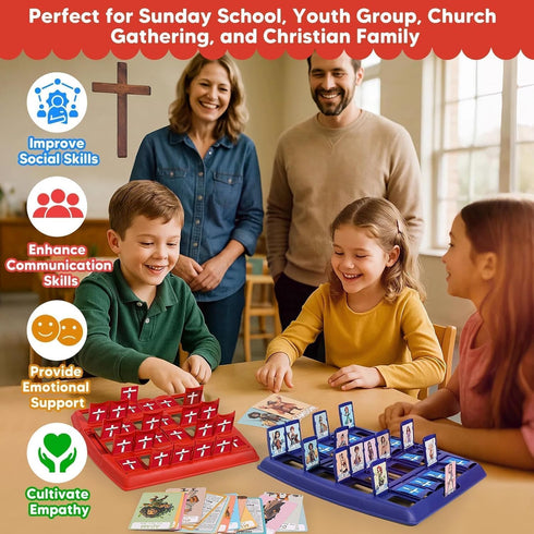 24 Garybank Guess Bible Who Am I Games for Kids, Holy Bible Characters with Life Story & Verse Cards, Bible Trivia