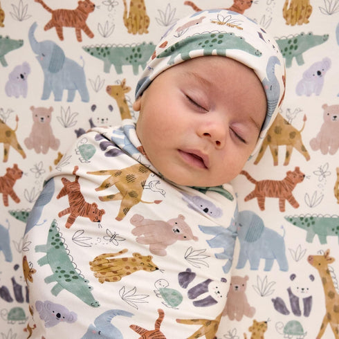 Set, Little Sleepies Swaddle & Beanie Viscose from Bamboo Baby Swaddle Blanket Wrap Unisex Newborn Hospital Outfit