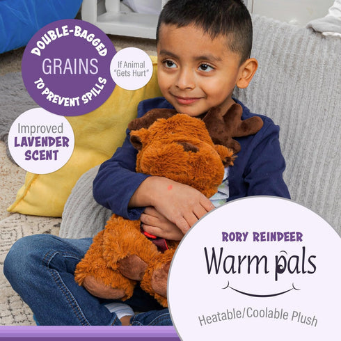 Warm Pals Rory Reindeer 1.5lbs Cozy Microwavable Lavender Scented Heated Plush Toy Bedtime Comfort Plushie