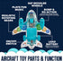 3+ Playbees Light Up Transparent Gear Airplane Kids Bump and Go Autism Toys Colorful Moving Gears with Music and LED