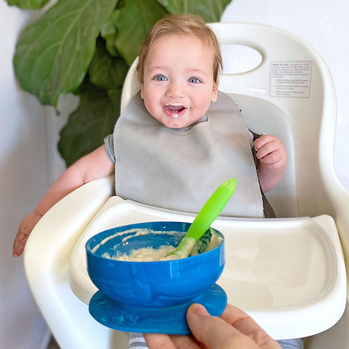 ChooMee Silicone Baby Spoons | 4 Months +, First Stage Baby Led Weaning Soft Spoon with Firm Handle | 2 CT