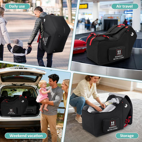 30 Backpack RAINSMORE Infant Car Seat Travel Bag for Airplane Compatible with All Nuna Pipa Car Seat and Base Chicco