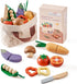 ROBOTIME Wooden Play Food Cutting Vegetable Set, Pretend Play Toy Food for