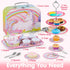 35Pcs Set Set, 3 4 5 6 JOYIN Unicorn Tea Party for Little Girls, Pretend Tin Teapot Princess Tea Time Play Kitchen Toy