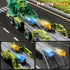 PEADUCK 3-5, 10-in-1 9 3 4 5 6 7 8 Toddler Car Truck Toys for Kids Ages Dinosaur Carrier Truck with Foldable Track Toys