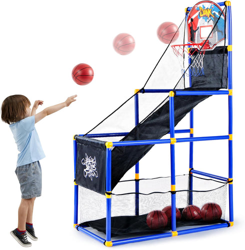 JOYIN Arcade Basketball Game Set, Indoor/Outdoor Sport Play with 4 Balls and Hoop for Kids 3 to 12 Years Old