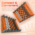 6 Inches Magnetic Chess Set, Unique Board Game with 2 Extra Queens, Portable Travel Folding Board, Orange/Grey