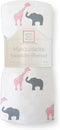 SwaddleDesigns Marquisette Receiving Swaddle Blanket for Baby Boys & Girls, Soft Premium Cotton Muslin, Pink Safari