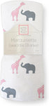 SwaddleDesigns Marquisette Receiving Swaddle Blanket for Baby Boys & Girls, Soft Premium Cotton Muslin, Pink Safari