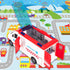 Kids Ambulance Toy Truck 1/16 Scale with Lights & Siren, Friction-Powered Rescue Toy with Removable Stretcher and Open