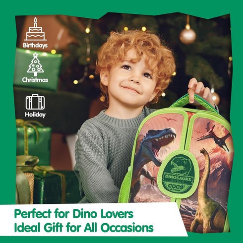 3-5 Backpack Set 3D 4 4-8 COCO&Friends Dinosaur Toys for Kids - Portable Dinosaur Play with Foldable Mat, Pretend Play