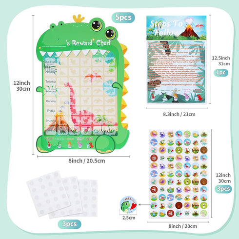 GWHOLE Potty Training Chart Dinosaur Potty Training Chart Potty Training Reward Chart Potty Chart for Toddlers Boys