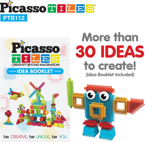 Picasso Toys 112pcs Hedgehog Blocks - STEM Building Tiles Set for Construction Learning, Creativity Beyond Imagination