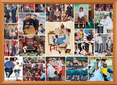 Masterpieces 1000 Piece Jigsaw Puzzle - Rockwell Collage, 19.25"x26.75" for Adults, Family, Youth