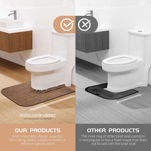 HBGOTL Commode Washable(4 Pack,Brown) Round Potty Training Mats for Boys, Toilet Training Mats, Potty Training Toilet