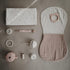 mushie Muslin Baby Burp Cloths | 100% Organic Cotton, Set of 2 (Blush/Fog)