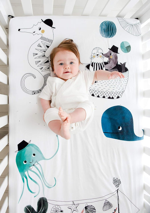 100% (38x24 inches) Mini Crib Sheets by Rookie Humans: Cotton Sateen. Complements Modern Nursery Room, Use as a Photo