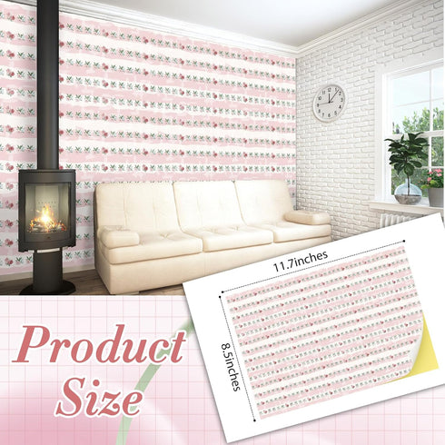 3 1:12 8.27 11.69 Inch(Pink Flutesan Pcs Miniature Dollhouse Wallpaper and Flooring Peel and Stick Scale Self Adhesive