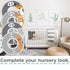 Safari Nursery Closet Size Dividers - 7X for Baby Clothes, Elephant Giraffe Zebra Lion Monkey Decor (Grey)