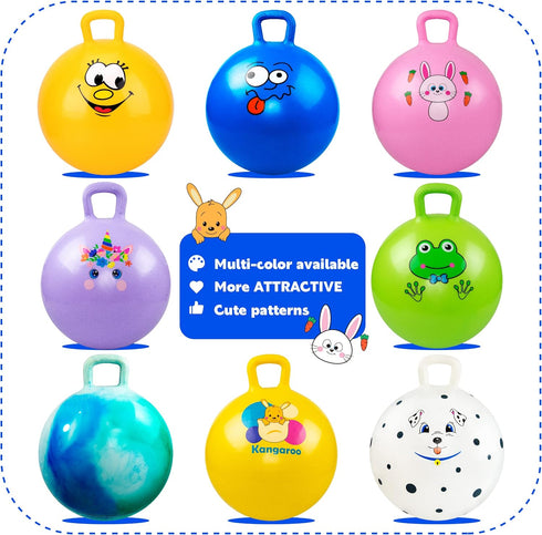 EVERICH TOY Hopper Ball, 18 Inches Bouncing Ball for Kids, Hoppity Hop Ball Toys with Handles