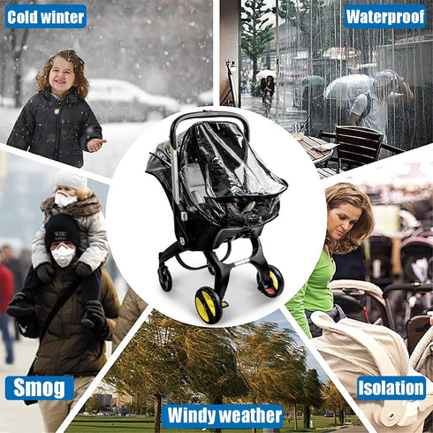 Vaxaape Car Seat Rain Cover,Food Grade EVA,Universal Baby Stroller Accessory for Infant Car Seat Stroller,Waterproof
