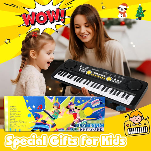 Drmukie 49 3-5 3 4 5 6 Key Piano Keyboard for Kids Music Toys Ages Electronic Keyboards Pianos with Microphone for Year