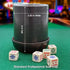 CHH SS-CQG-7815 Deluxe Leather Like Dice Cup, Black/Cream Color with 5 Poker Dice