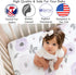 Sweet Jojo Designs Baby Girl Fitted Mini Crib Sheet - Lavender Purple, Pink, Grey, White Watercolor Floral Collection