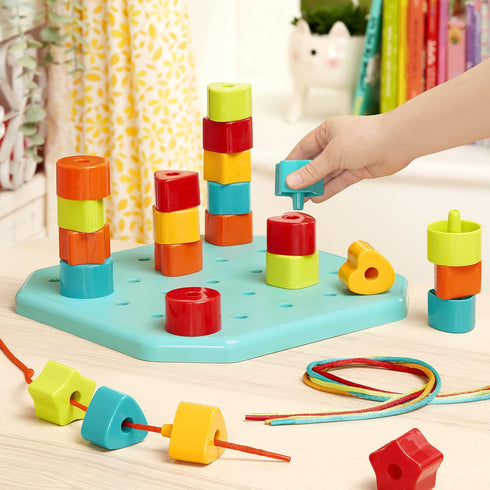 Battat – Toddler Peg Board – Stacking Peg Board Set – Fine Motor Skills Toy – Therapy Toy, 31 Pcs – 2 Years + – Count & Match Pegboard