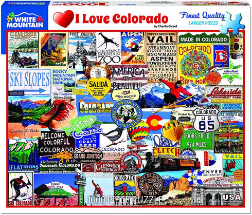 White Mountain Puzzles I Love Colorado, 1000 Piece Jigsaw Puzzle