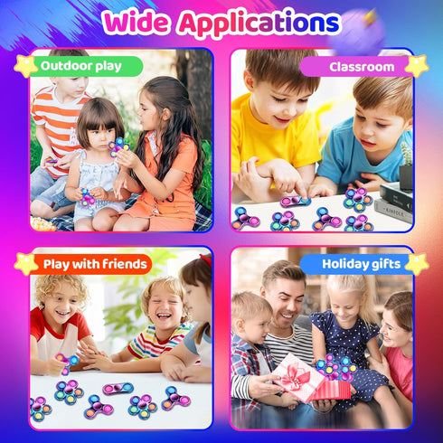 FIGROL 3 Pack Pop Fidget Spinners for Party Favors, Hand Fidget Bulk Toys for Classroom Prizes, Sensory Fidget Toys
