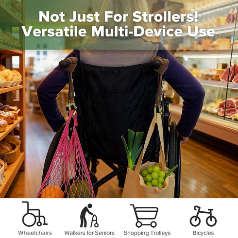 Backpacks, 2 Pack haakaa Baby Stroller Hooks for BagsUniversal Stroller Straps and Hooks, Non-Slip with One-Hand