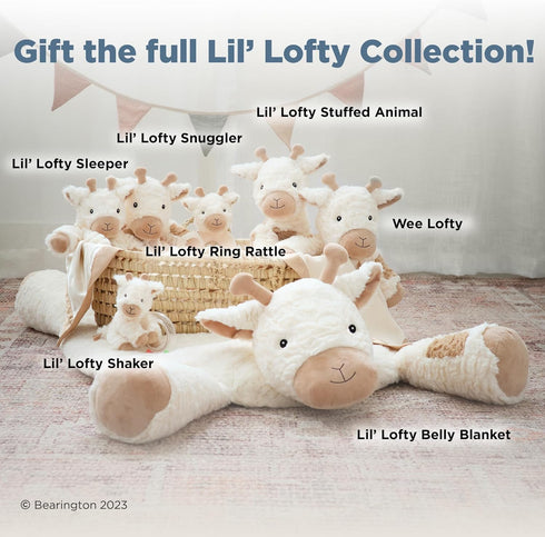Bearington Lil' Lofty Giraffe Loveys for Babies, Security Blanket with Stuffed Animal, 18 Inch