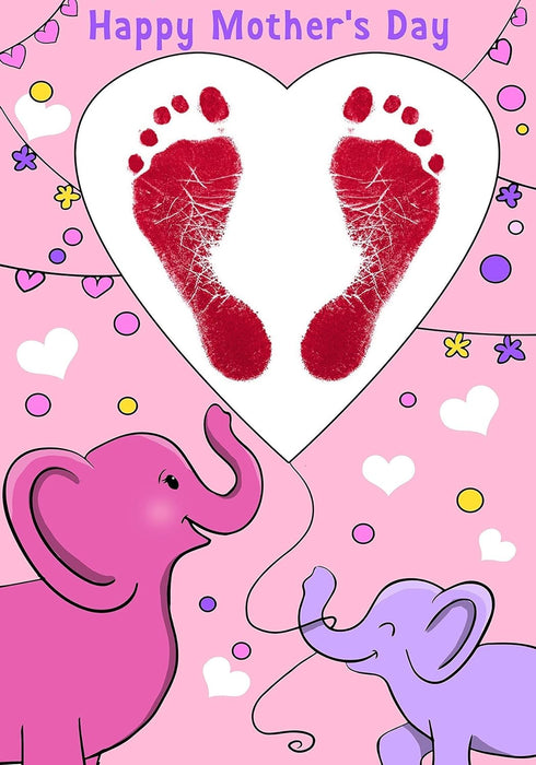 ReignDrop Ink Pad for Baby Footprint & Handprint, Smudge Proof, Easy to Wipe Off Skin, Acid Free (Red)