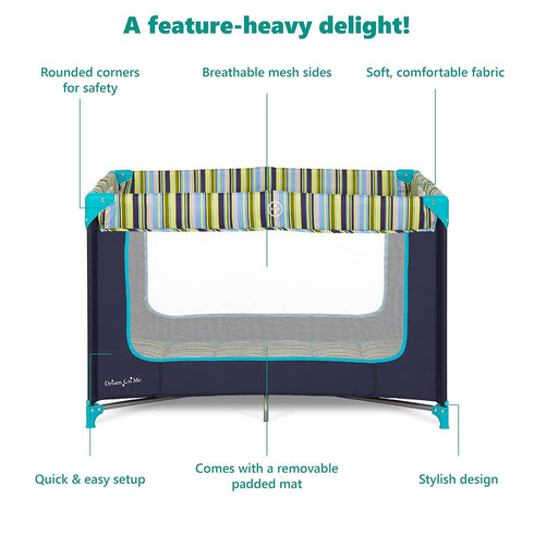 Dream On Me Zodiak Baby Playard, Breathable Mesh Sides, Soft Comfortable Mattress, Quick & Easy to Fold with Travel