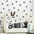 ROFARSO 120 Decals 2.2'' Ink Black Polka Dots - Removable Peel & Stick Wall Art Decorations for Nursery, Bedroom, Home