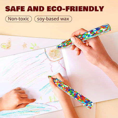 Pack, 2PC, 8 inches rokt&razo Multicolor Crazy Giant Crayon Long, Perfect for Arts and Crafts Projects, Jumbo Crayons