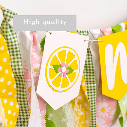 1st ZAIBIANHAO Lemon First Birthday High Chair Banner - Lemonade Birthday One Garland, Fruit Theme Party