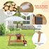 Playset Costzon Mud Kitchen with Removable Umbrella, Wooden Play Kitchen with Wheels, Sink, Accessories, Toddler