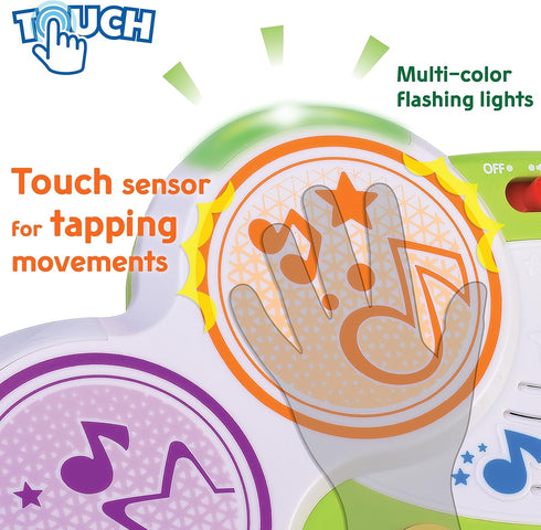 Magic Touch Drum, Toddler Light Up Music Bongos Toy, Infant Touch Sensor Baby Drum for 9-24 Month Olds