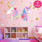 Unicorn Wall Decal, Large Size Unicorn Wall Sticker Decor for Girls Kids Bedroom Birthday Party