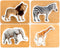 Wooden Montessori Animal Puzzles for Toddlers 2+ Years, Realistic Chunky Safari Animal Shape Puzzle