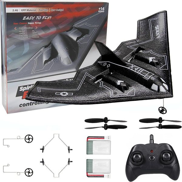 Eayaele RC B-2 Spirit Bomber Plane, 2CH Remote Control Airplane Foam Toy for
