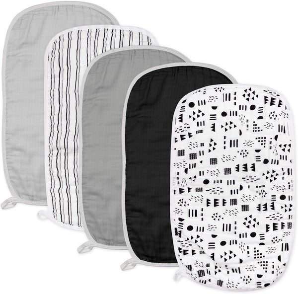 HonestBaby Baby Organic Cotton Multi-layer Burp Cloths Multipack, Pattern Play, One Size