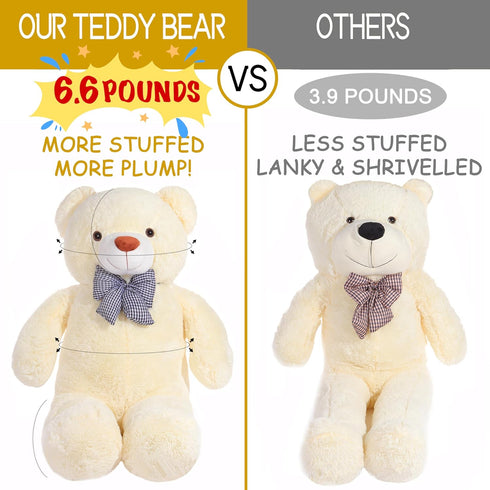 IKASA Giant Teddy Bear Plush Toy, Stuffed Animals, White, 47 inches