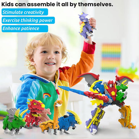 6-in-1 6 6 7 8 9 Wenbeier Robot Dinosaur Toy Transforming Robot Toys Take Apart Toys Including Dinosaur Action Figures