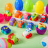 12 JOYIN Pcs Easter Eggs with Toys, Plastic Eggs with Rubber Cars, Basket Stuffers, Party Favors for Toddlers and Kids